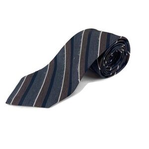Mens Tie Blue Silver Striped